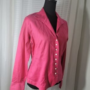 Talbots Women's Rich Pink Button Day Blazer Top Size 8